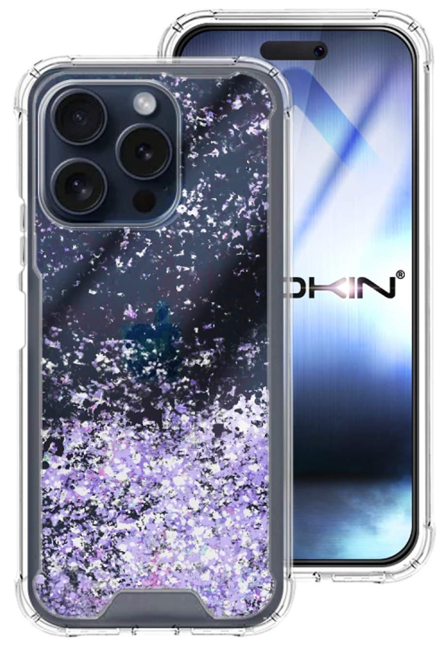 Funda gel purpurina iPhone 15 Pro