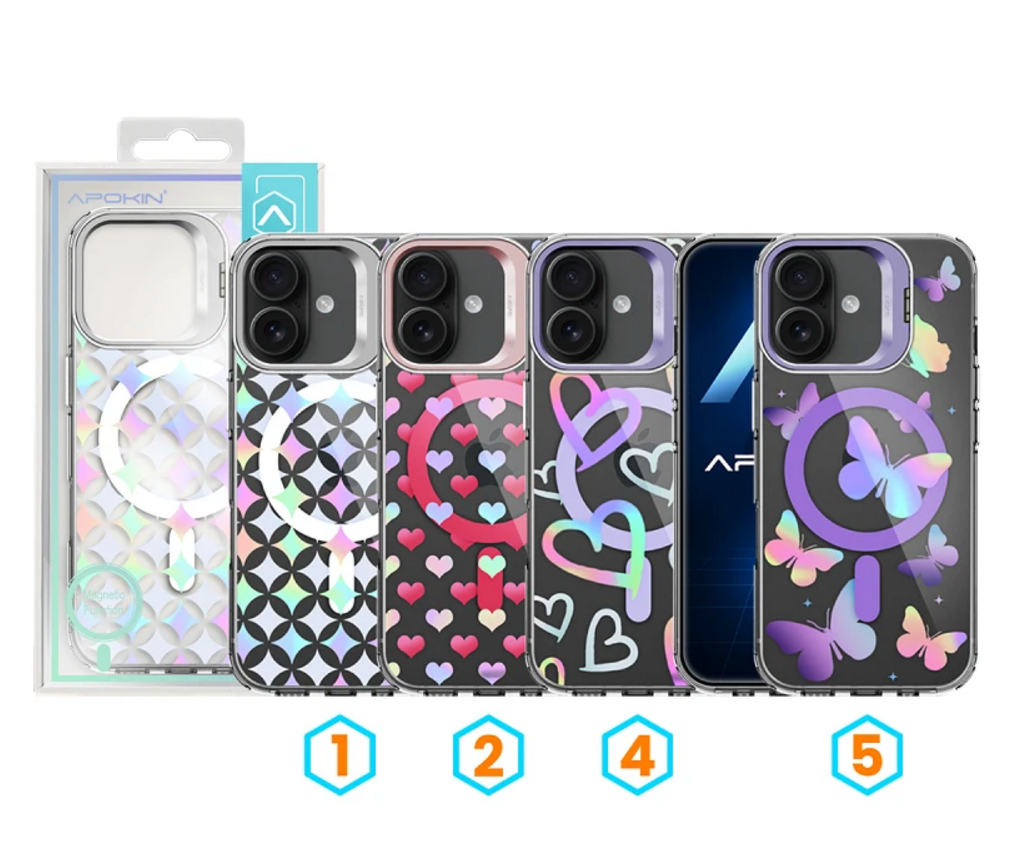 Funda Iridiscente Metalizada Magsafe con Dibujos iPhone 17