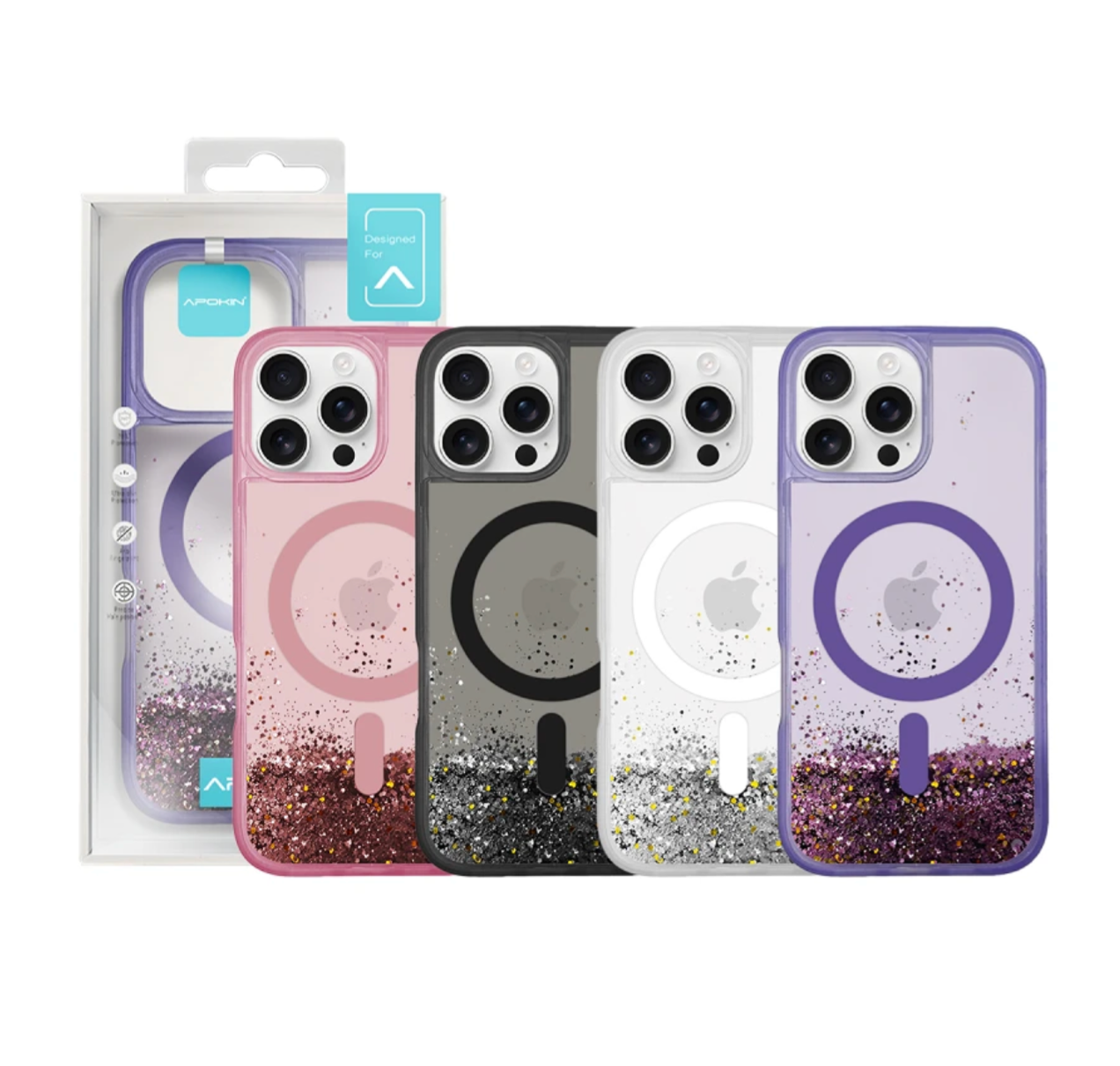 Funda Purpurina Magsafe de Colores iPhone 16 Pro Max