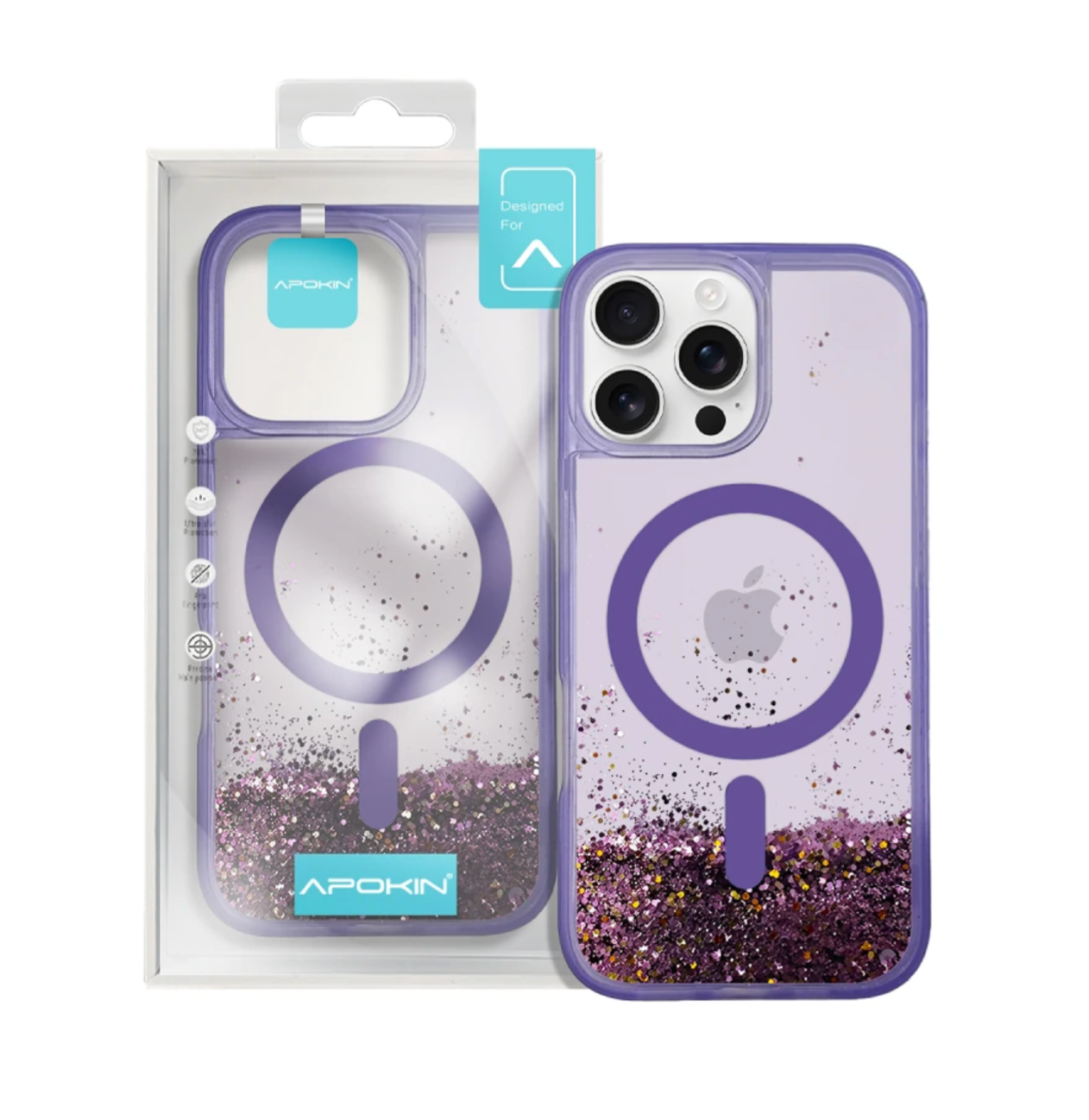 Funda Purpurina Magsafe de Colores iPhone 16 Pro Max