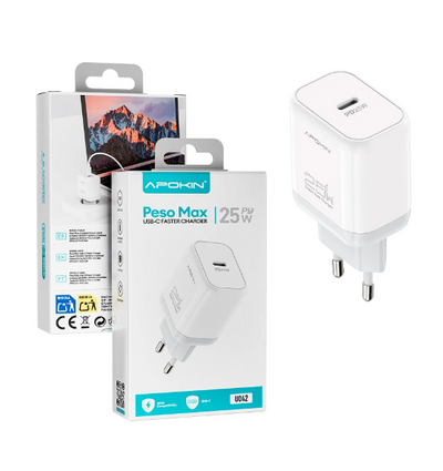 Cargador USB-A + PD Tipo-C 20W Sin Cable
