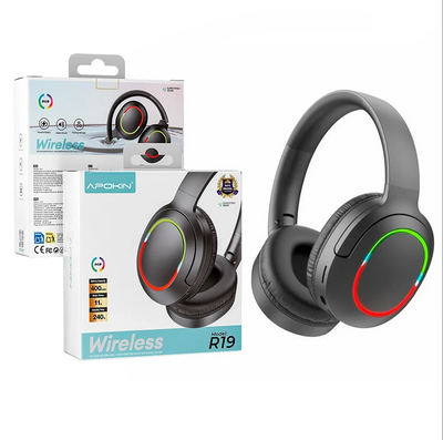Auricular Gamming Bluetooth R19 Wireless Luz RGB Negro