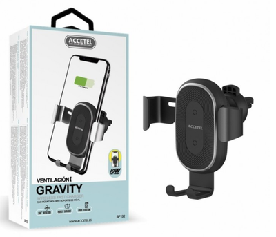 SP132 Cargador Inalámbrico de Coche Carga Rápida 10W Gravedad Salida de Aire - Negro